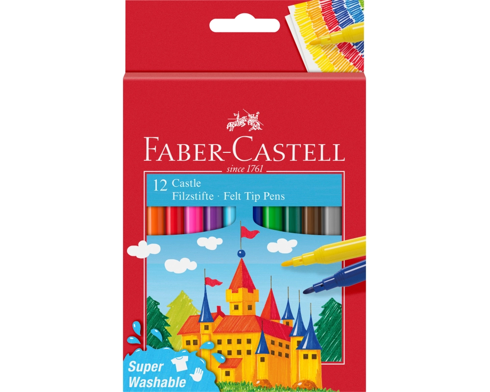 FABER-CASTELL Faserschreiber Castle 554201 12 Farben