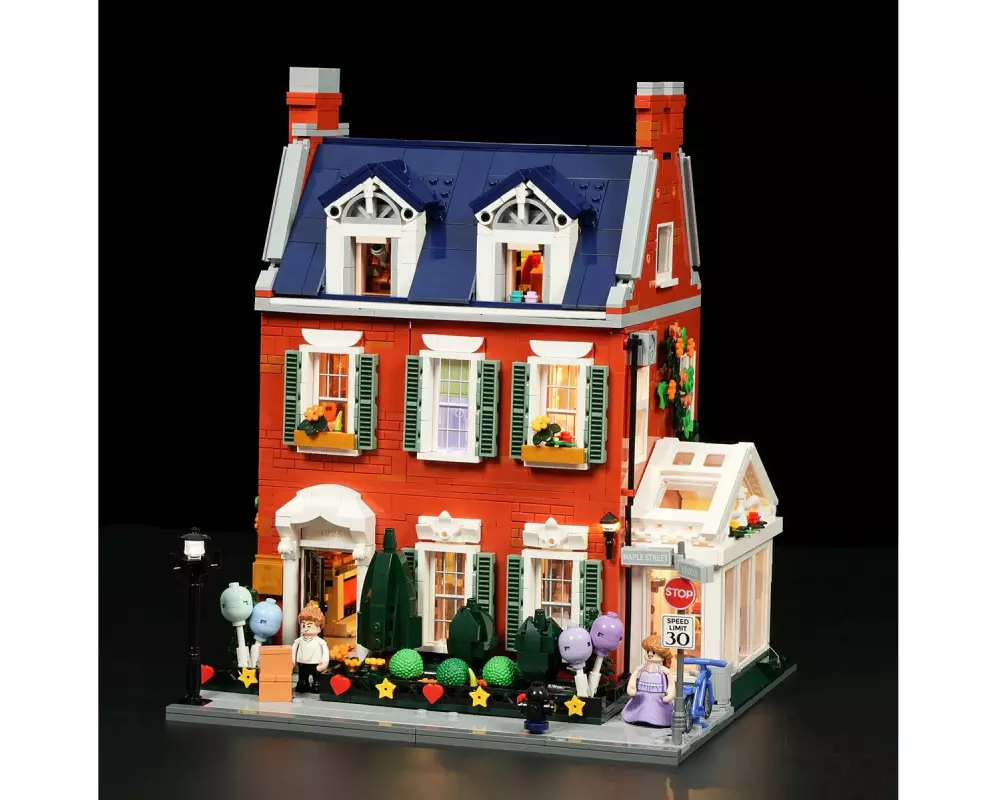Lumibricks Redbrick Row House mit LED-Beleuchtung