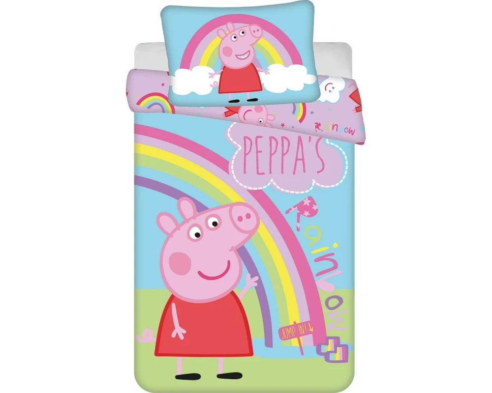 Jerry Fabrics Kinderbettwäsche Peppa Pig PEP016 100 x 135 cm + 40 x 60 cm
