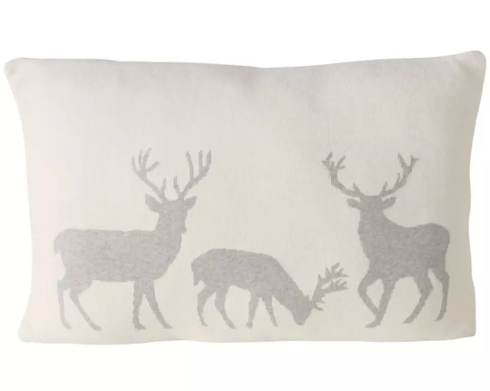 Boltze Kissen Deerly 40 x 60 cm, Grau/Weiss