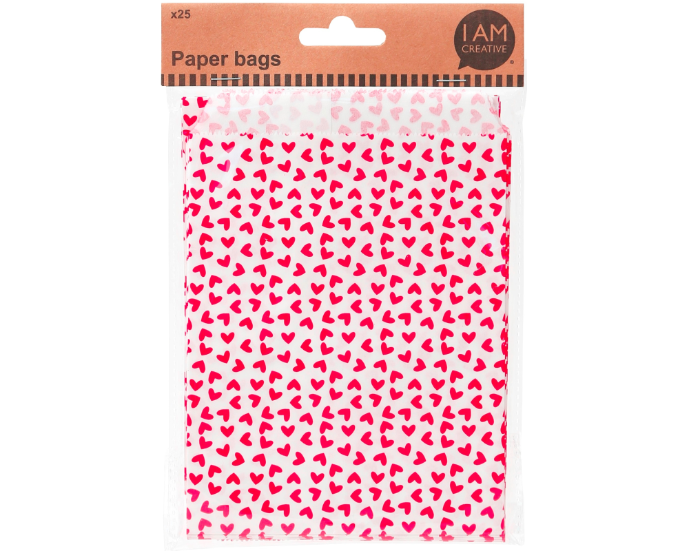 I AM CREATIVE Papiertüten 4087.222 Herzen, 25 Stück