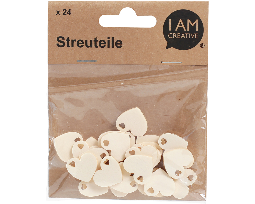 I AM CREATIVE Streuteile Herz 4501.16 weiss 24 Stück