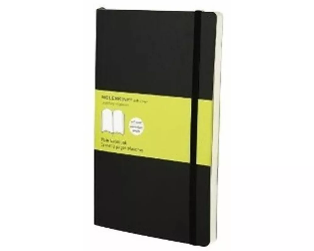 Moleskine Classic Notebook, Large, Plain, Black, Soft Cover (5 x 8.25)