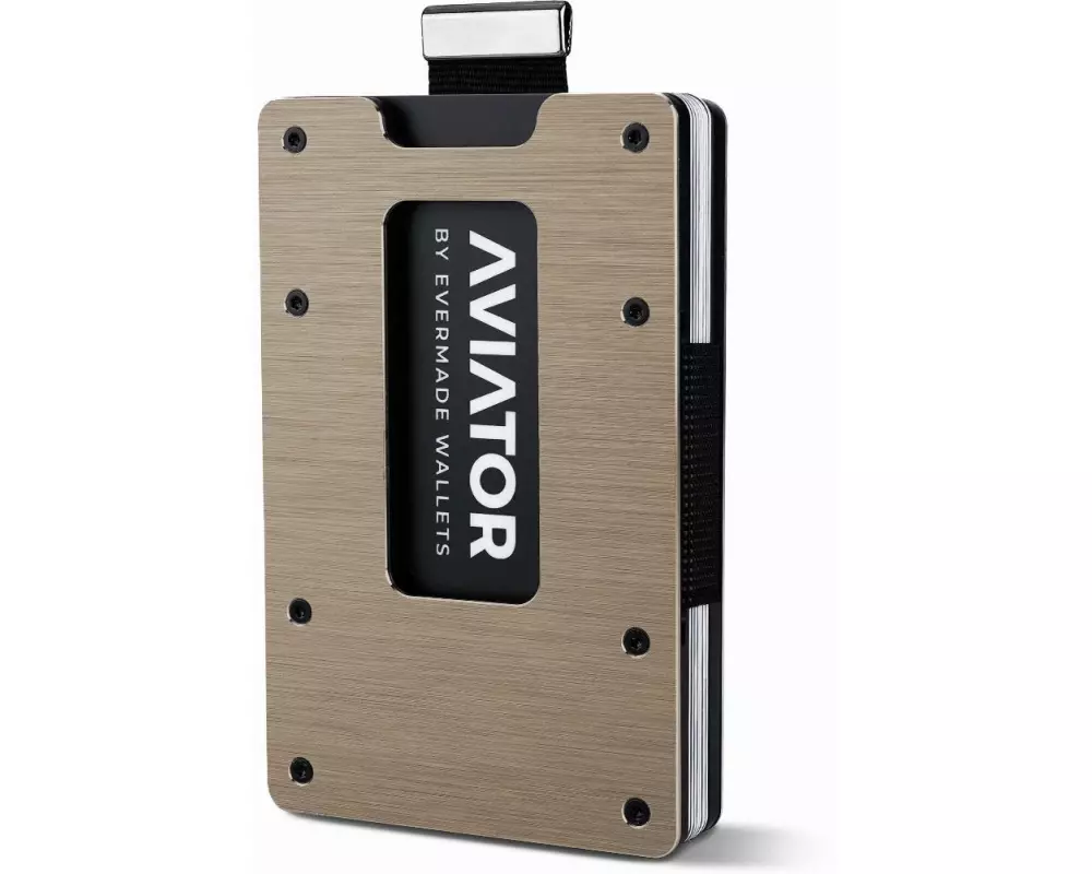 AVIATOR Wallet SLIDE Carbon cash clip brushed sand