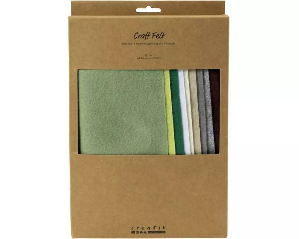 Creativ Company Bastelfilz 10 Stück, Sortiert, Natur