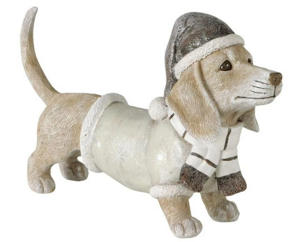 Boltze Dekofigur Hund Chesty Grau