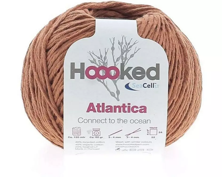 Hoooked Baumwollgarn Hoooked Atlantica SeaCell Garn Orange
