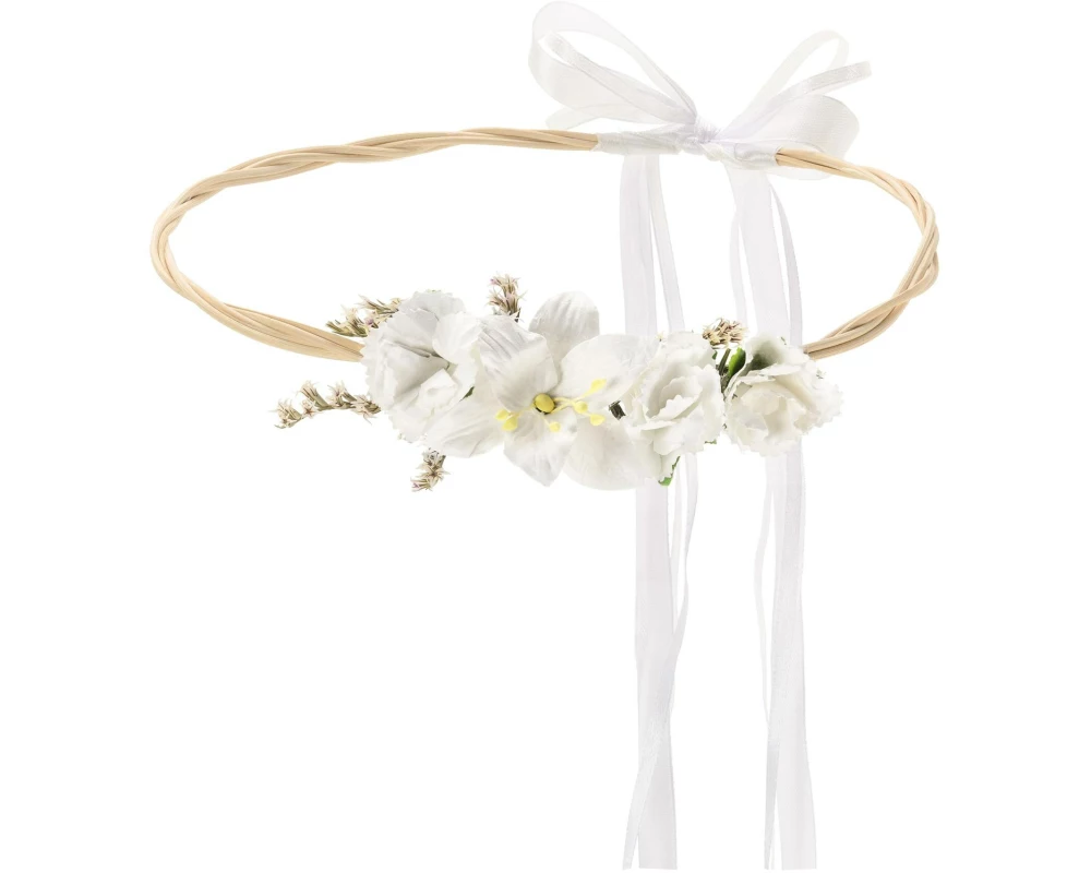 Partydeco Hochzeitsaccessoire Blumenkranz 18 cm, Weiss