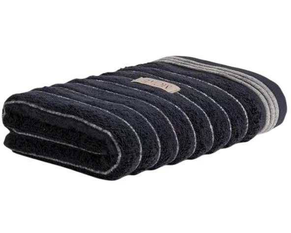 Möve Handtuch Wellness Uni Welle 50 x 100 cm, Dunkelgrau