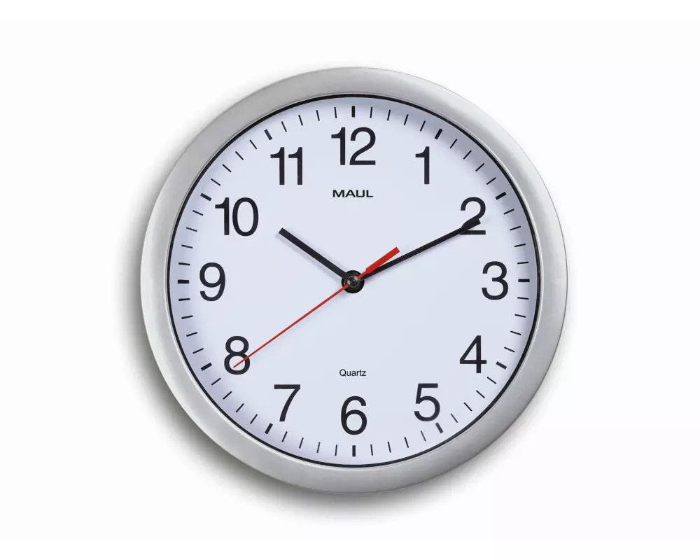 Maul Wanduhr Maulrun Ø 25 cm Silber/Weiss