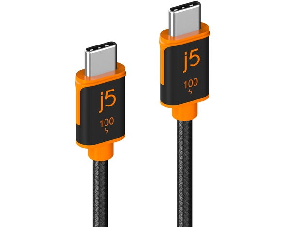 j5create JUCX25L18 USB Kabel 1,8 m USB C 0,48 Gbit/s 100 W Schwarz, Orange