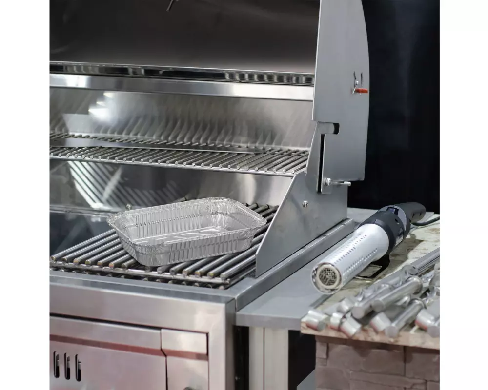 relaxdays Grillschalen Aluminium 50er Set eckig Silber