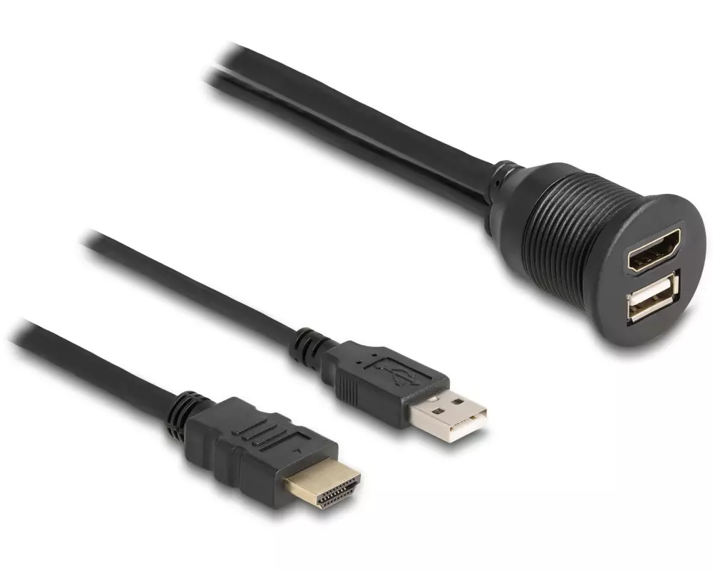Delock USB 2.0-Verlängerungskabel USB-A/HDMI - USB-A/HDMI 1 m