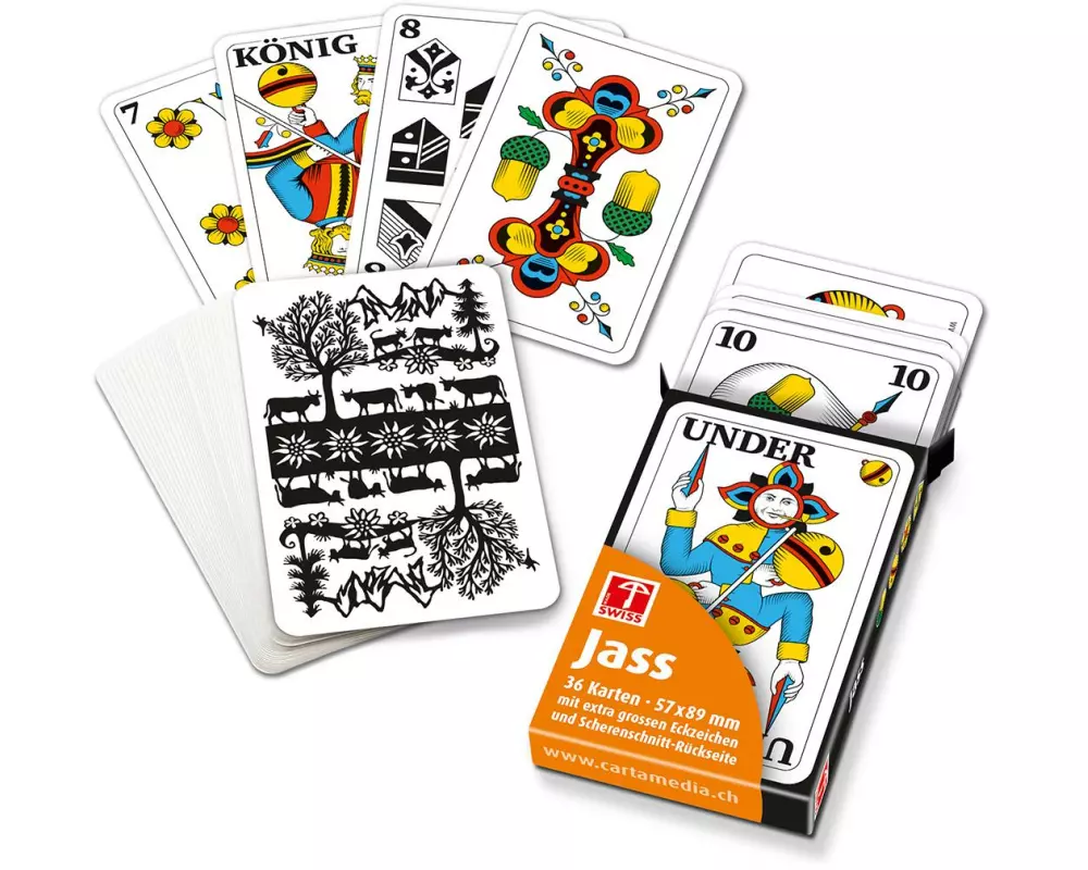 Carta.Media Jasskarten mit Scherenschnittmotiv in der Faltschachtel