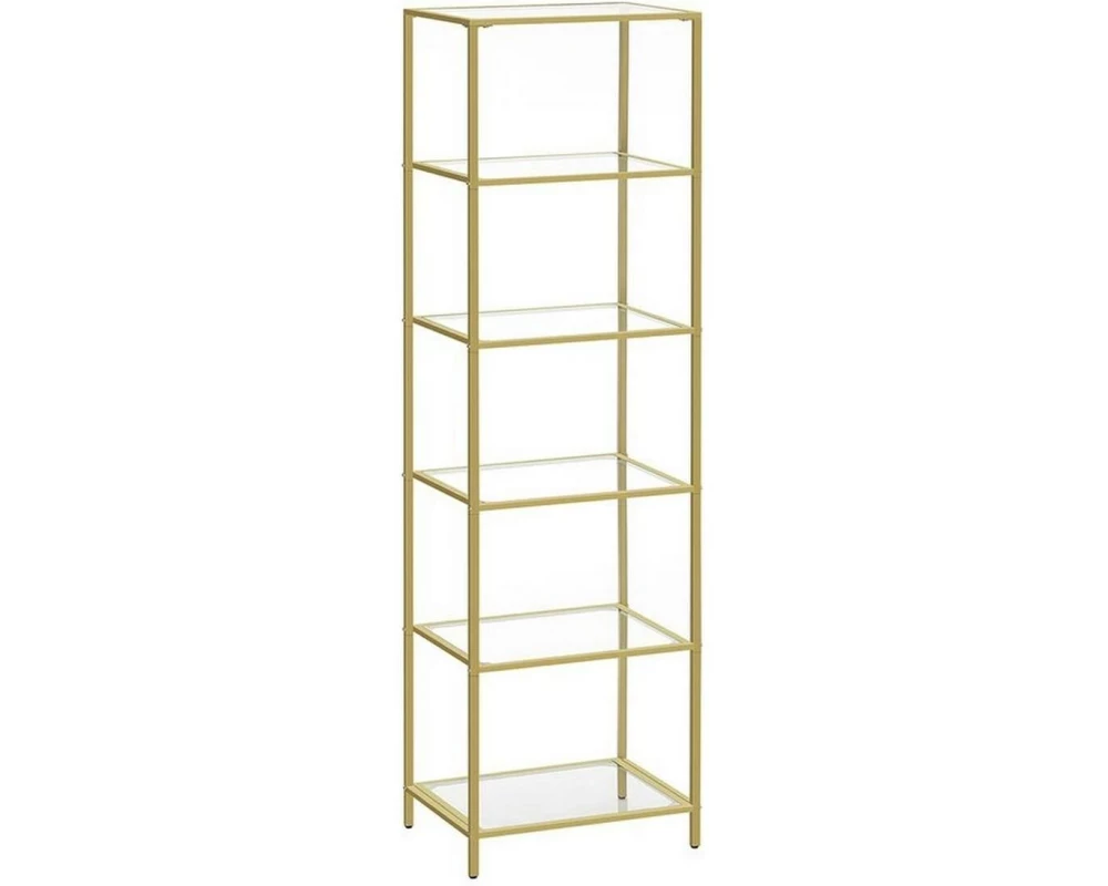 VASAGLE Regal 5 Ablagen 40 x 177.3 cm, Gold