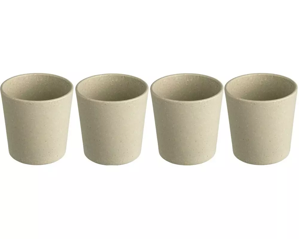 Koziol Trinkbecher Connect S 190 ml, 4 Stück, Sand/Gelb