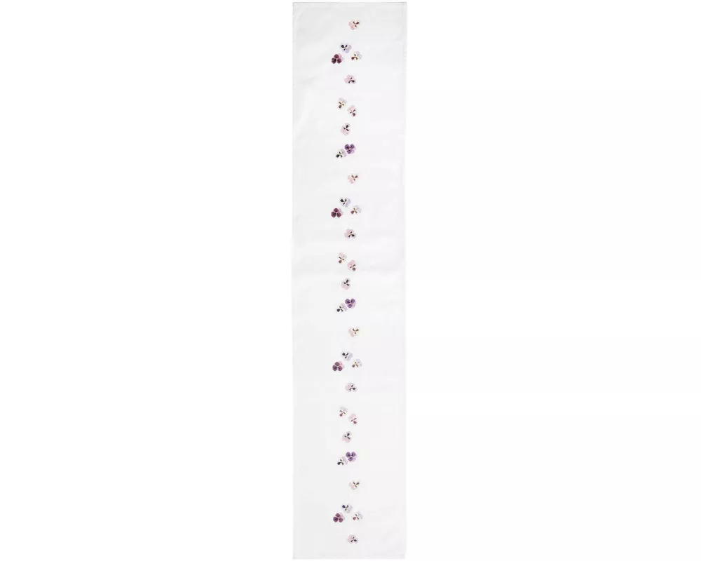 Stickpackung Gezählter Kreuzstich, Tischband Stiefmütterchen, 30 x 160cm