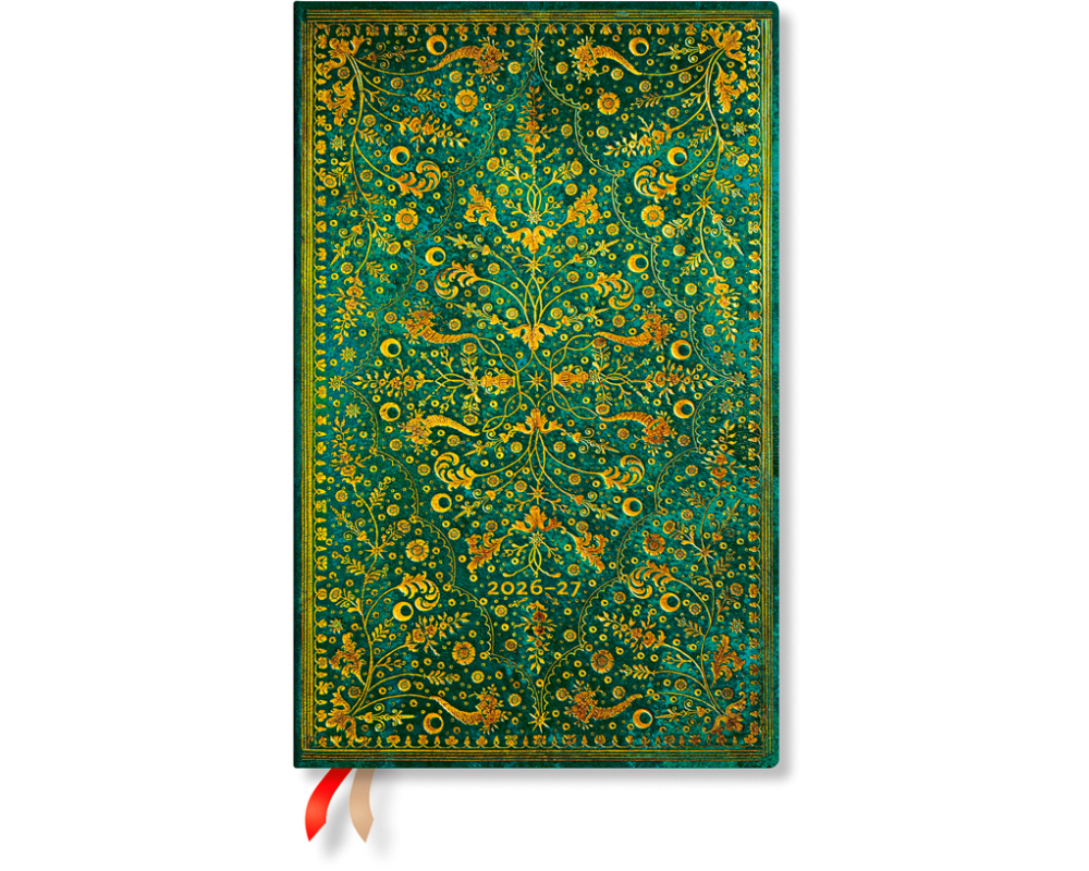 PAPERBLANKS Agenda Smaragdblume Maxi 26/27 FD1845-3 1W/2S 18M DE VER SC 13.5x21cm