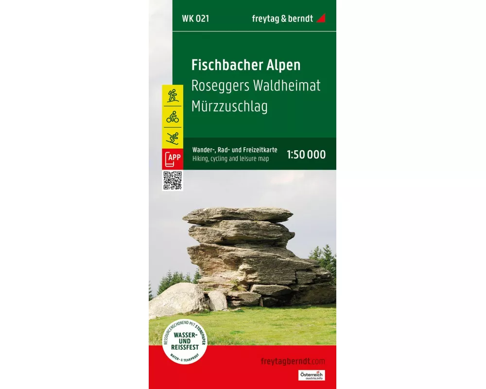 freytag & berndt Wanderkarte WK 021 Fischbacher Alpen, Roseggers Waldheimat - Mürzzuschlag 1:50.000