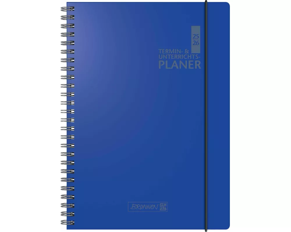 BRUNNEN Termin- & Unterrichtsplaner (2025/2026), 2 Seiten = 1 Woche, A4, 224 Seiten, Kunststoff-Einband Baladek, blau