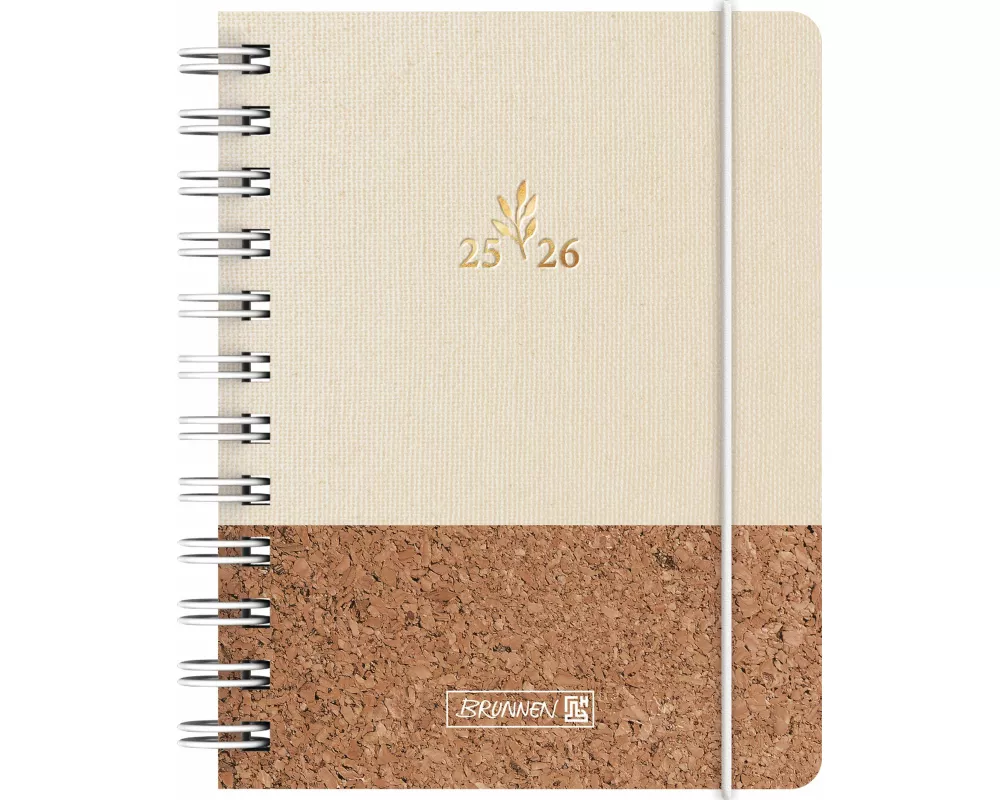 BRUNNEN Schülerkalender (2025/2026) "Naturality", 1 Seite = 1 Tag, A6, 352 Seiten, Textil-Einband