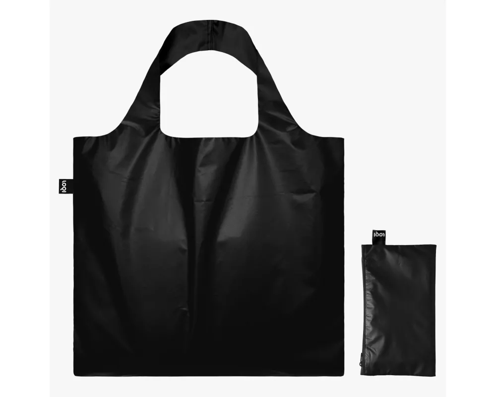 METALLIC Black Bag with Zip Pocket