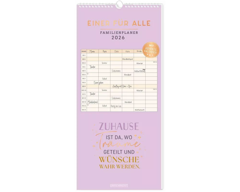 Familienplaner 2026 Einer für alle