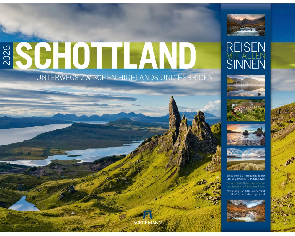 Schottland Kalender 2026 | Unterwegs zwischen Highlands und Hebriden