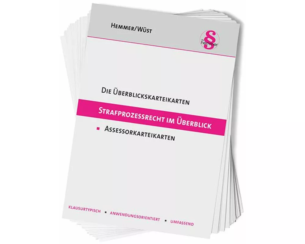 Überblickskarteikarten Strafprozessrecht im Überblick