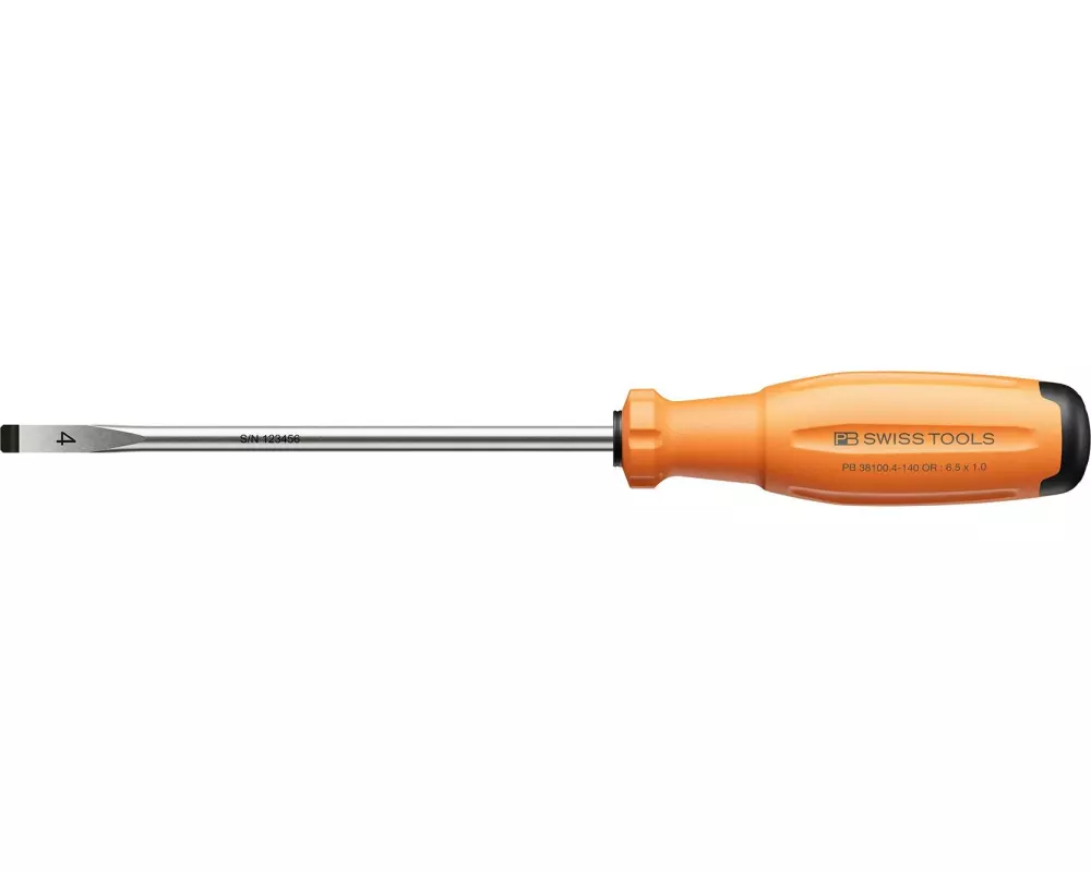 PB Swiss Tools Schlitz-Schraubenzieher PB 38100.4-140 OR Orange Schlitz
