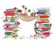 Postkarte. Herzensgrüsse / Bücherstapel / Quer