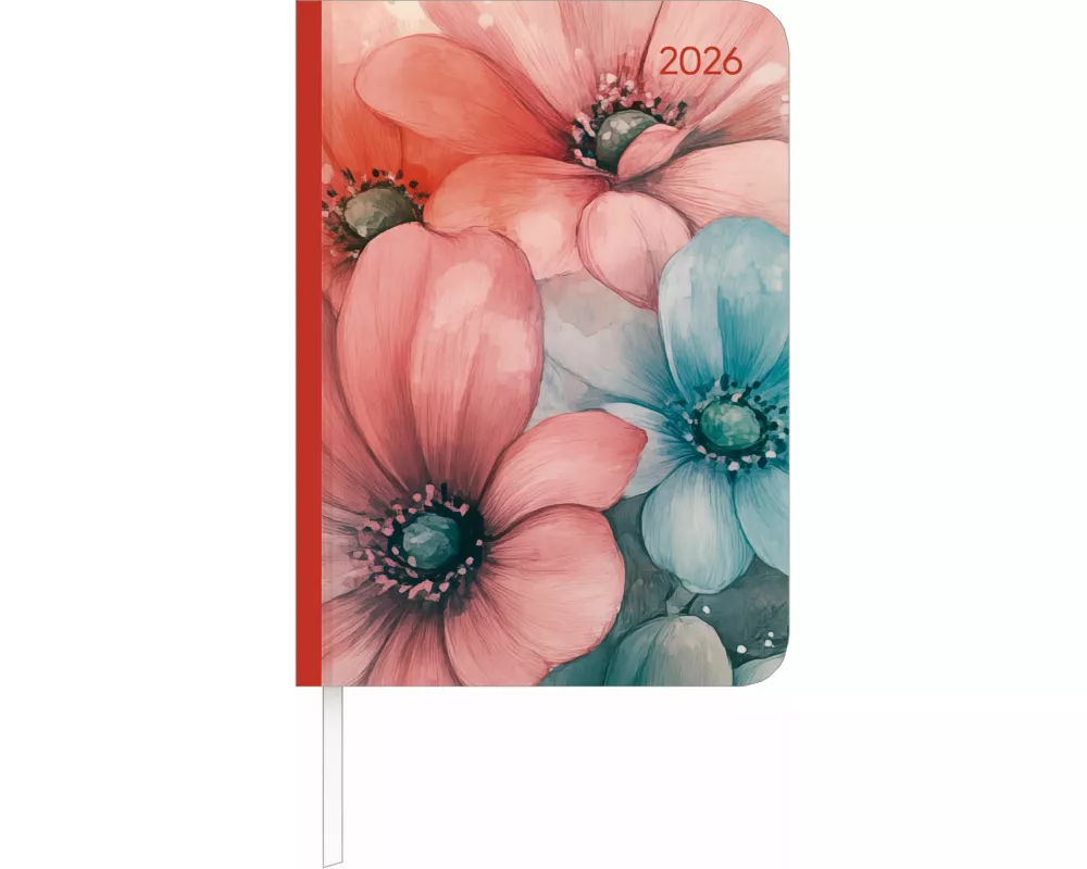 Alpha Edition - Lady Journal Flowers 2026 – Taschenkalender A6 (11×15 cm) mit Monatsübersicht & Notizbereich, stilvoller Terminplaner für Beruf, Schul