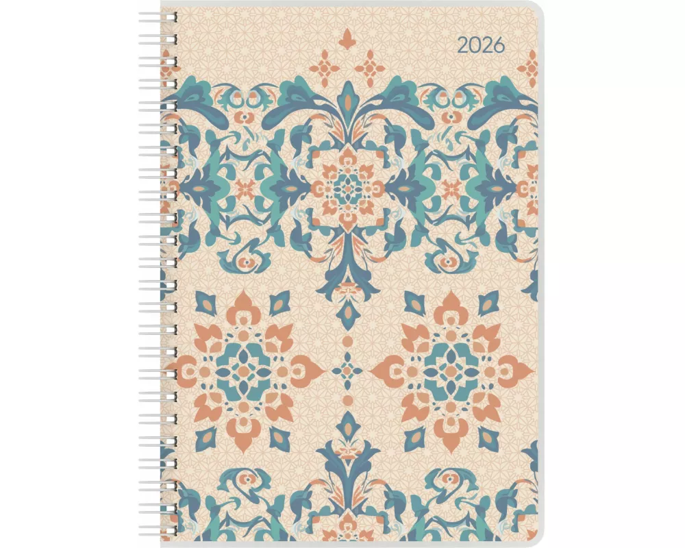 Alpha Edition - Ladytimer Ringbuch Oriental 2026 – Taschenkalender A5 (15×21 cm) mit 128 Seiten, Weekly-Planer für Schüler & Studenten, Ringbindung, M
