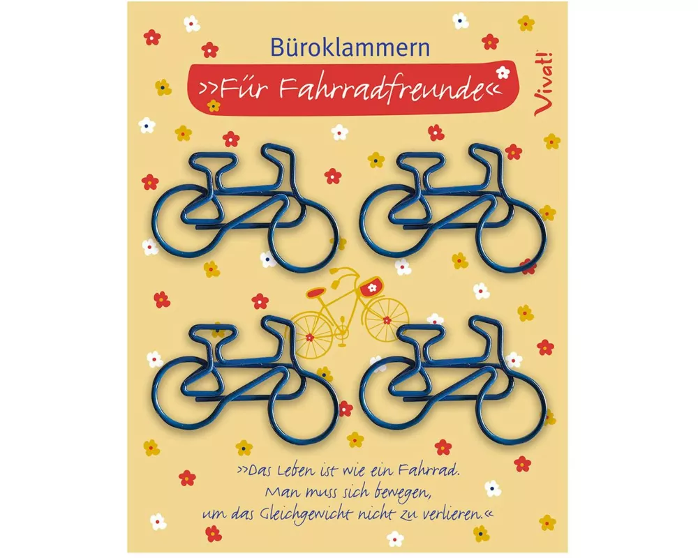 4er-Set Büroklammern 'Fahrradfreunde'