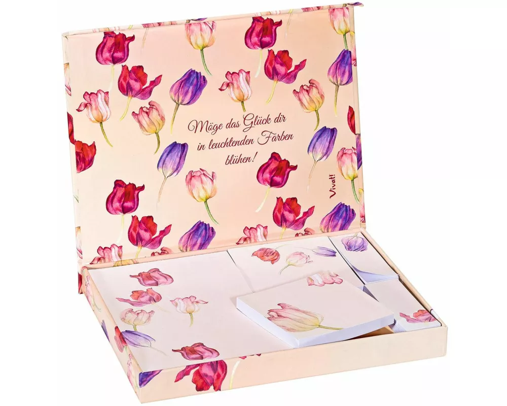 Notizzettelbox 'Blühendes Glück'