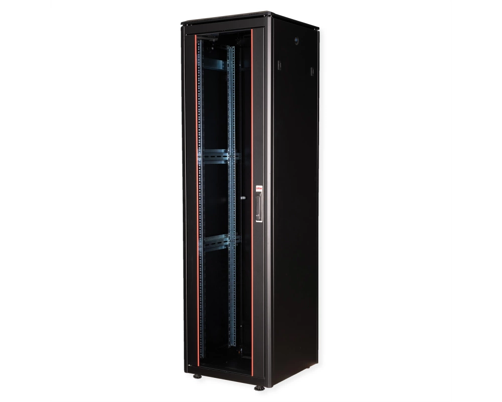 ROLINE 19-Zoll Netzwerkschrank Pro 42 HE, 600x600 BxT Glastür schwarz