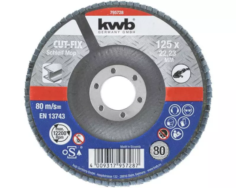 kwb Schleifscheibe Metall 125 mm K80