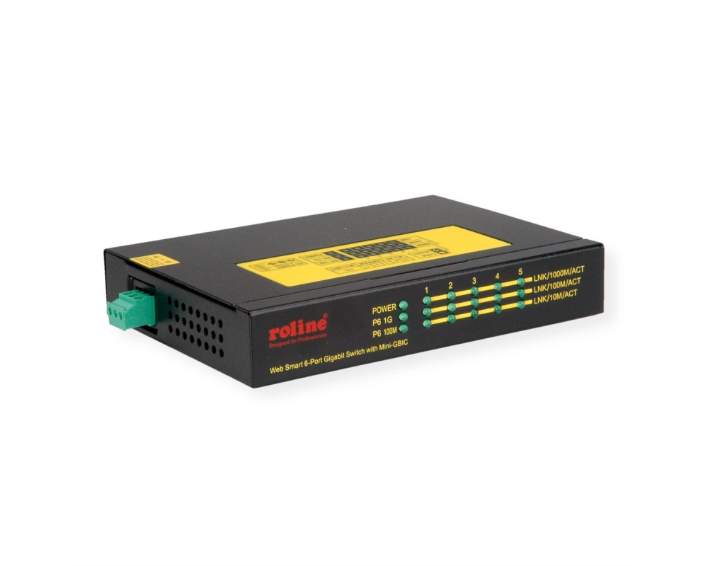 ROLINE Industrie Gigabit Switch, 5x RJ-45 + 1x SFP