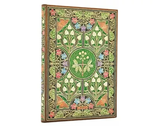 2026 Poetry in Bloom Midi 12-month Verso Hardcover Flexi Dayplanner 2026 (Elastic Band Closure)