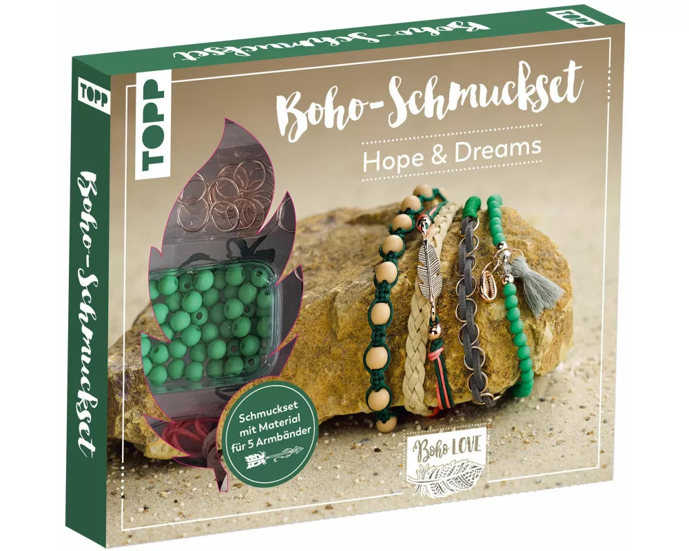 Boho-Schmuckset Hope & Dreams (Grün)