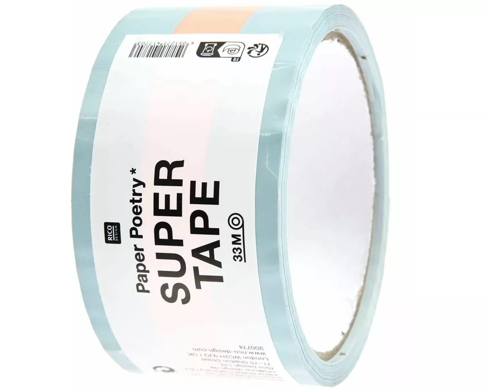 Paketklebeband Hellblau / Neonorange, 5 cm x 32 m