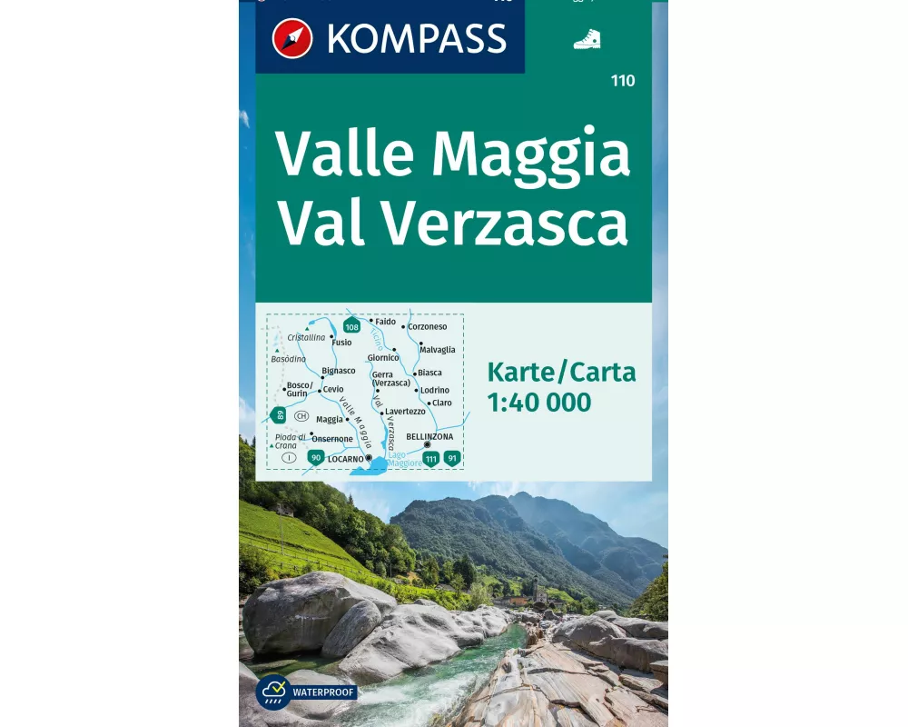 KOMPASS Wanderkarte 110 Valle Maggia, Val Verzasca 1:40.000