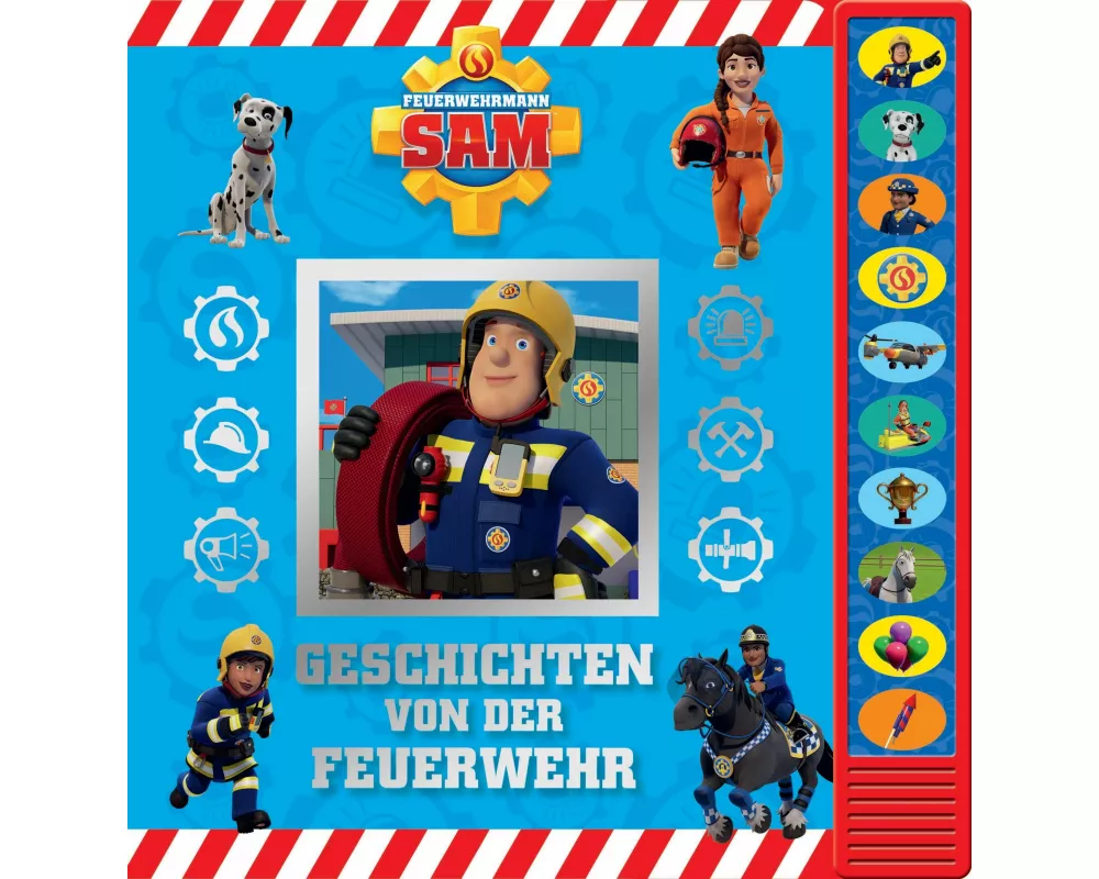 Feuerwehrmann Sam - Geschichten von der Feuerwehr - Pappbilderbuch zum Vorlesen - Soundbuch mit 10 fröhlichen Geräuschen
