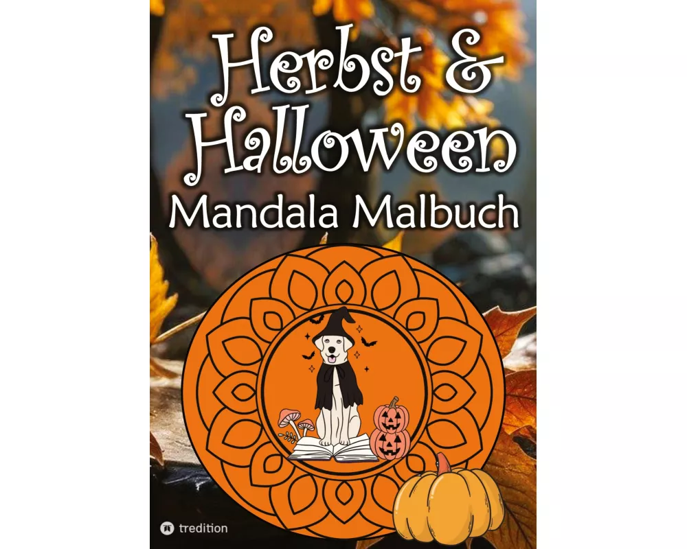 Herbst Mandala Malbuch für Erwachsene Halloween Mandalas Malblock Frauen, Mädchen, Kinder