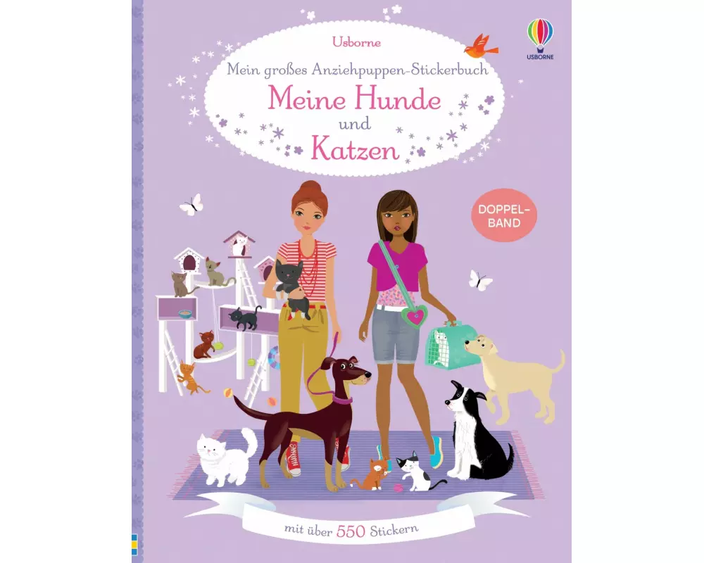 Mein großes Anziehpuppen-Stickerbuch: Meine Hunde und Katzen