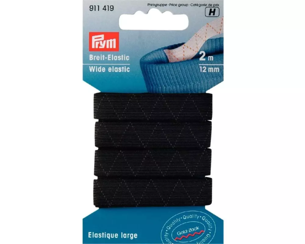 Prym Elastikband Standard 12 mm, Schwarz