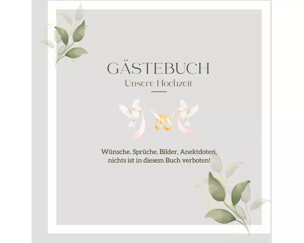 Gästebuch Unsere Hochzeit: Elegantes Hochzeits-Gästebuch, blanko