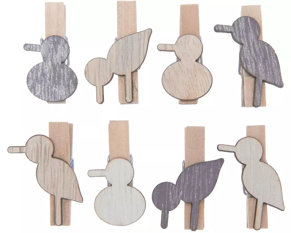 Rico Design Dekoklammer Möwe natur 8 Stück