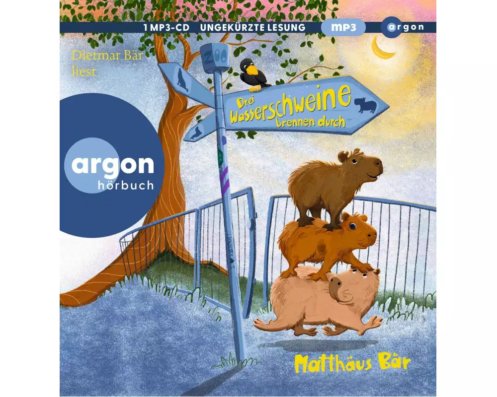 Drei Wasserschweine brennen durch