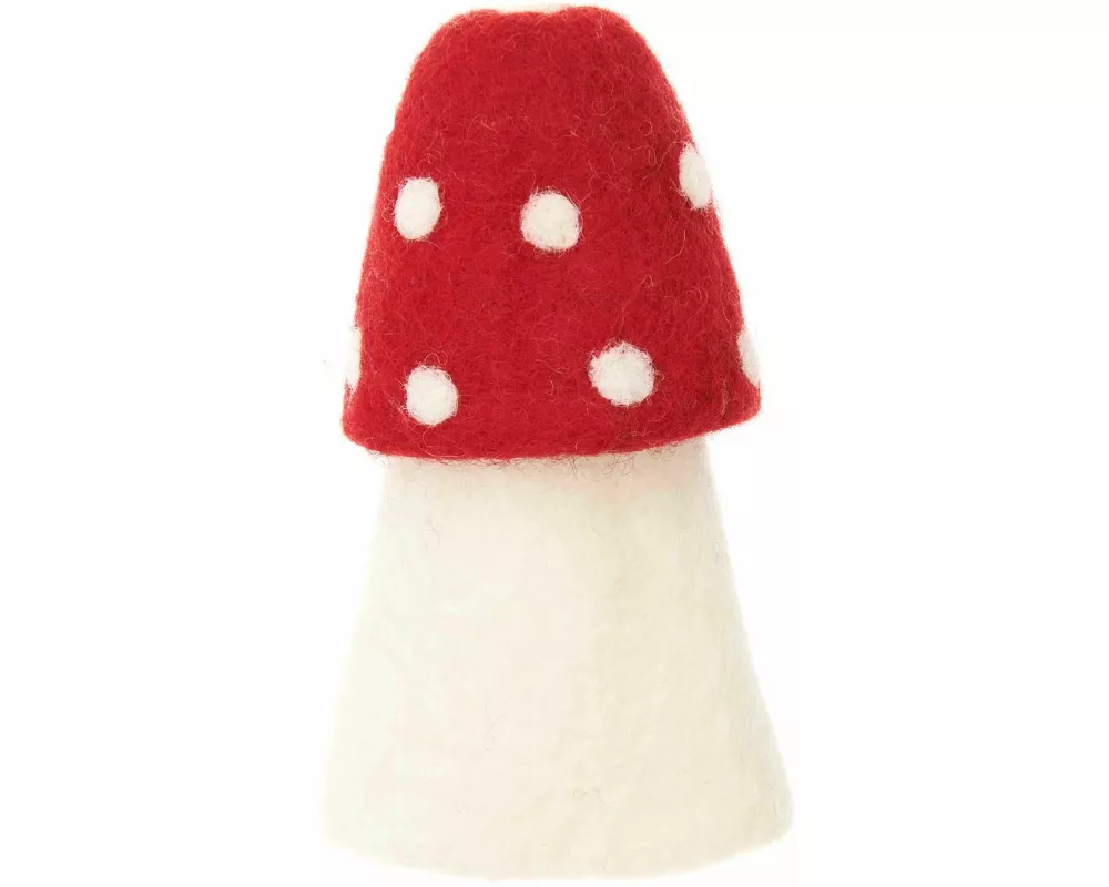 Filz-Eierwärmer Pilz, Rot, handgemacht,8 x 11,5 cm